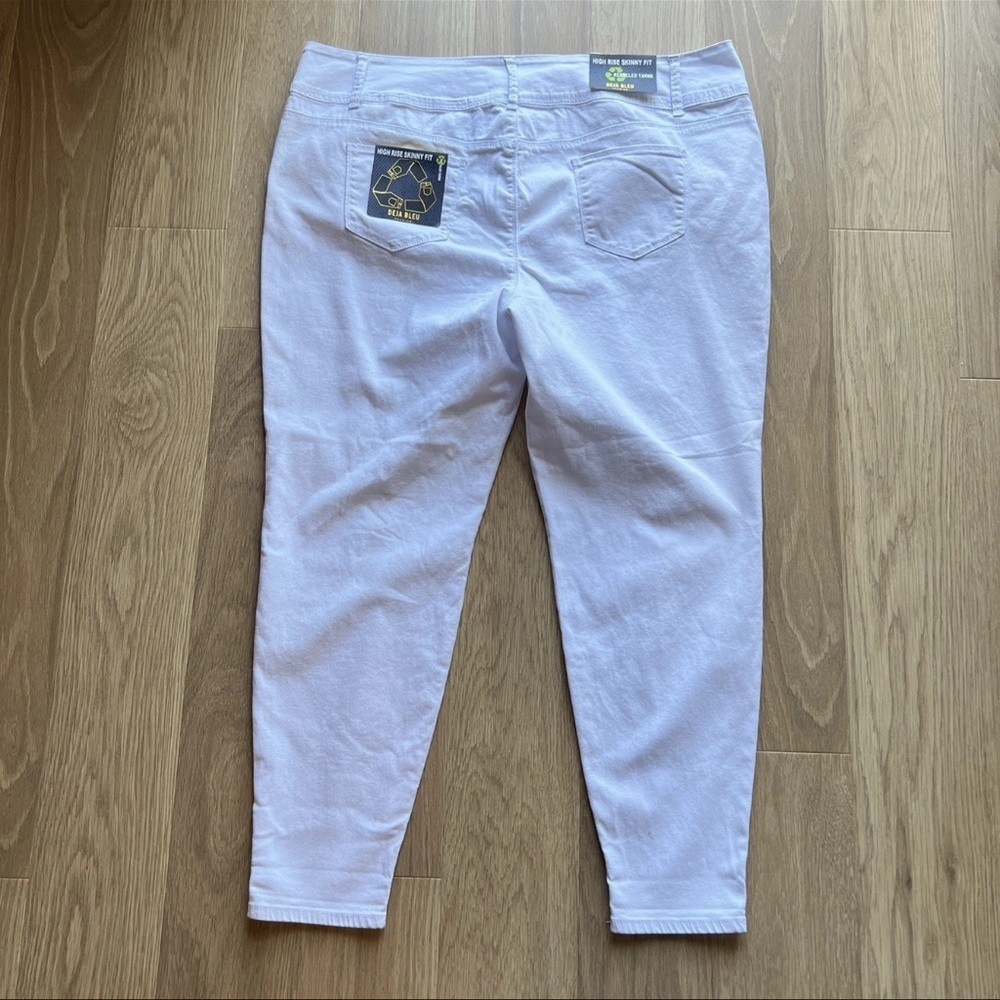 Deja Blue High Rise Distressed Skinny Jeans White Women’s Plus Size 24 - Picture 6 of 15
